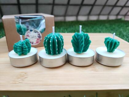 【奧菲莉亞手作香氛】仙人掌香氛茶蠟燭-4顆一組 