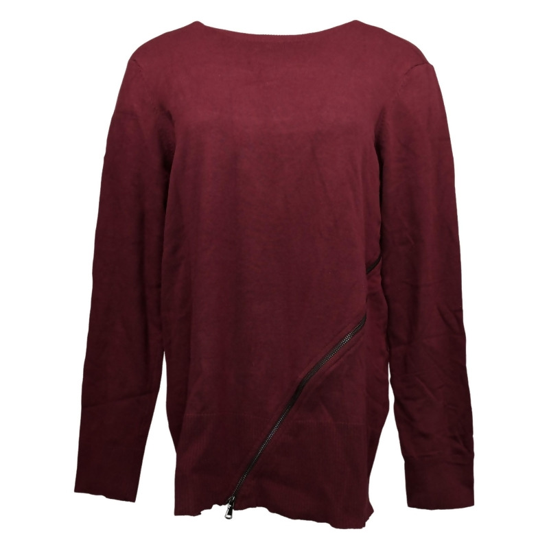 Diane Gilman Women's Sweater Sz L Turtleneck w/Zipper Detail Red 688805