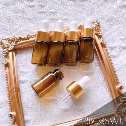 2019小工具｜3BOSSWU小商品｜分裝體驗｜試用分裝瓶｜金色茶色滴管瓶3ml｜10支裝｜＄100｜221216 
