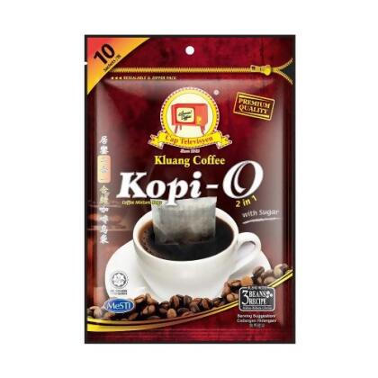 Kluang Coffee Cap TV Black Coffee Bag (2in1) with Sugar (10s) 