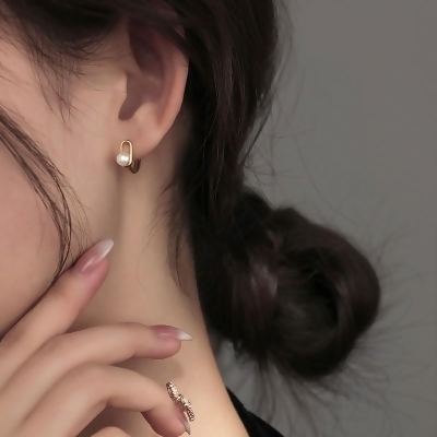 韓風S925純銀氣質高級感珍珠耳扣耳釘 睡覺免摘耳飾 耳環【歐耶會社Oh yes shop】 