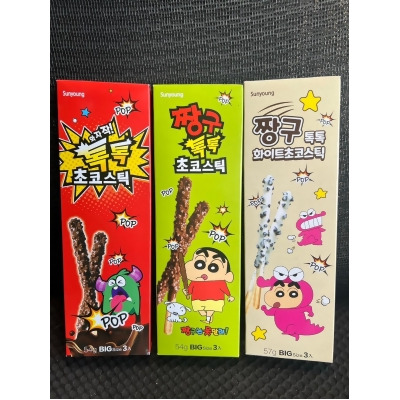 韓國跳跳糖巧克力餅乾棒×8盒組 