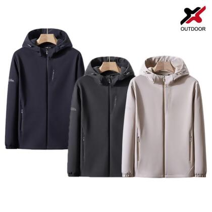 X outdoor 加絨保暖衝峰衣(男) 秋冬外套 休閒外套 百搭外套 連帽機能風衣 連帽外套 絨毛外套 登山外套 防潑水 