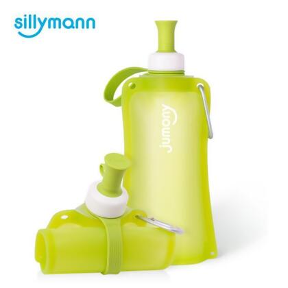 【金石堂】韓國sillymann100簡約便攜捲式鉑金矽膠水瓶550ml蘋果綠 