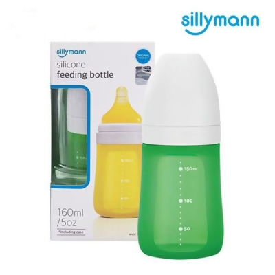 【金石堂】韓國sillymann100鉑金矽膠奶瓶波士頓綠160ML 