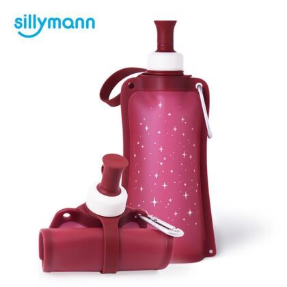 【金石堂】韓國sillymann100時尚便攜捲式鉑金矽膠水瓶550ml星空紅 