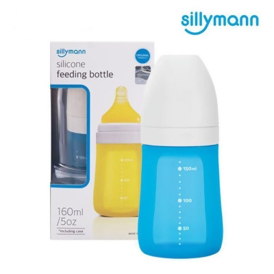 【金石堂】韓國sillymann100鉑金矽膠奶瓶米蘭藍160ML 