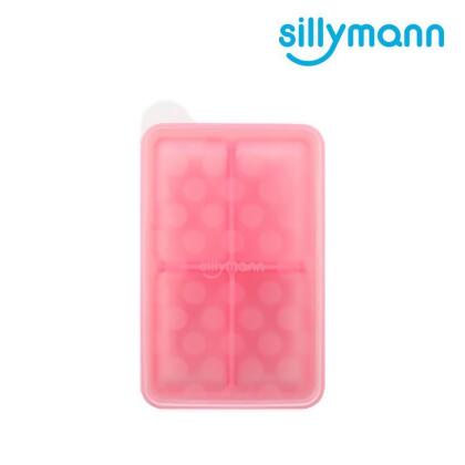【金石堂】韓國sillymann100鉑金矽膠副食品分裝盒4格粉色 