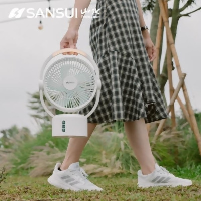 【金石堂】SANSUI山水9吋美型移動智慧驅蚊循環充電式風扇戶外露營居家不怕停電SDF0915 