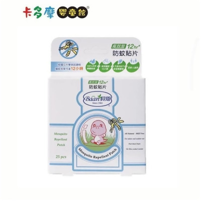 【金石堂】Baan貝恩嬰兒防蚊貼片25片盒卡多摩 