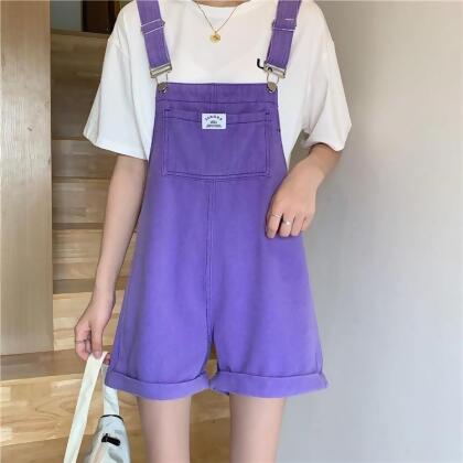 【金石堂】夏季新款韓版女裝設計感小個子顯瘦高腰闊腿紫色 