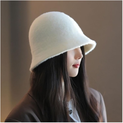 【金石堂】日本BEAUTYJAPAN毛絨保暖時尚百搭漁夫帽盆帽BJ2126白色 
