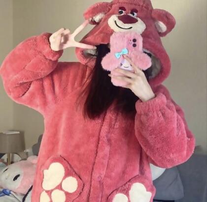 最舒服的珊瑚絨睡袍 熊抱哥 - XL 