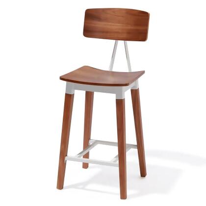 Abbott Retro Contemporary Wood/Steel Barstool 