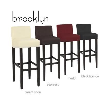 Brooklyn Contemporary Wood/Faux Leather Barstool - 32