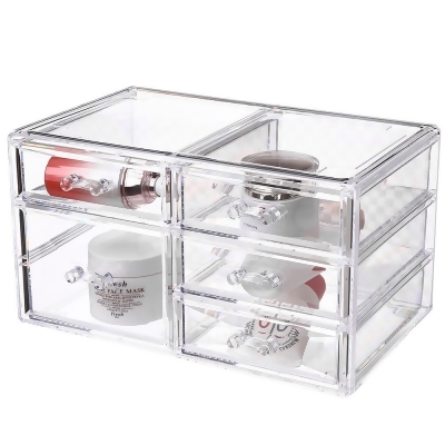 OnDisplay Cosmetic Makeup and Jewelry Storage Case Display - 5 Drawer Design - Perfect for Vanity, Bathroom Counter, or Dresser 