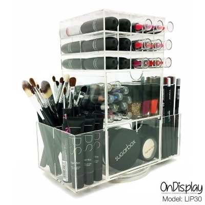 OnDisplay LIP30 Rotating Acrylic Cosmetic/Makeup Organizer 