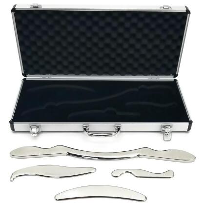 Royal Massage 4 Piece IASTM Stainless Steel Gua Sha Scraping Massage Tool Set 