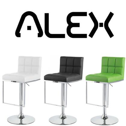Modern Home Alex Contemporary Adjustable Height Bar/Counter Stool - Chrome Base/Footrest Barstool 