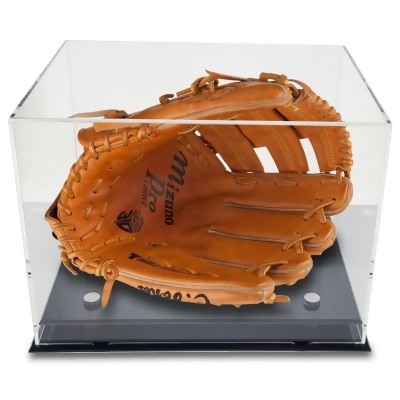 OnDisplay Deluxe UV-Protected Baseball Glove Display Case - Black Base - Luxe Handmade Acrylic Case for Boxing Glove, Die-Cast Cars, Baseball Mitt and more 