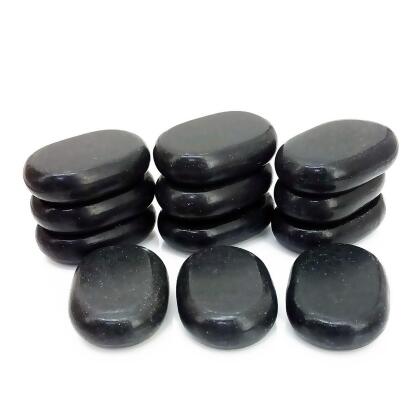 Royal Massage 12pc Medium Basalt Hot Stone Set - Warm Massaging Rocks for Spa Therapy Treatments 