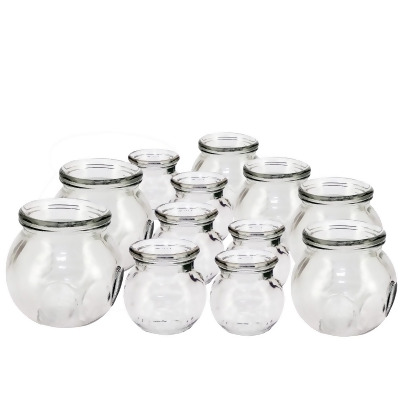 Royal Massage Glass Fire Cupping Jars Thick Glass Cupping Set 4 Sizes Vacuum Cupping Glass Fire Cupping Jars with Finger Grips (12 Pieces) 