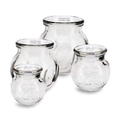 Royal Massage Glass Fire Cupping Jars Thick Glass Cupping Set 4 Sizes Vacuum Cupping Glass Fire Cupping Jars with Finger Grips (4 Pieces) 