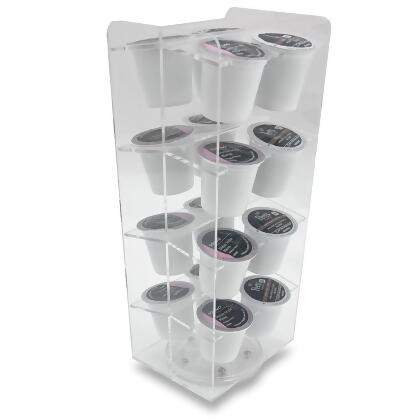 OnDisplay Luxe Acrylic Coffee Pod Carousel Holder - Holds 16 Capsules - Compatible with Keurig® K-Cups - Space Saving Organizer for Coffee/Tea Capsules 