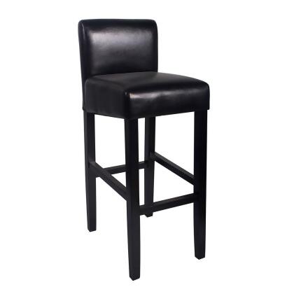 Brooklyn Contemporary Wood/Faux Leather Barstool - 32" Bar Height Stool for Kitchen/Bar/Man Cave alternate image