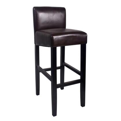 Brooklyn Contemporary Wood/Faux Leather Barstool - 32" Bar Height Stool for Kitchen/Bar/Man Cave alternate image