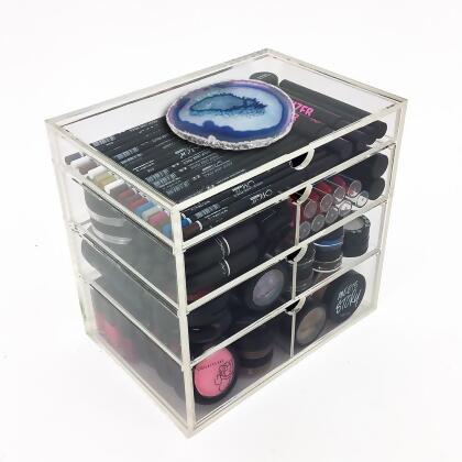 OnDisplay 4 Tier NYC Acrylic Cosmetic/Makeup Organizer with Agate Slab alternate image