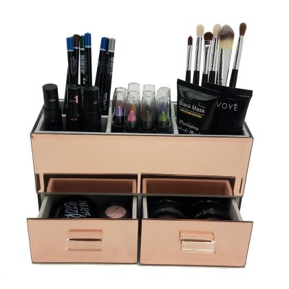 OnDisplay Olivia 2 Drawer Tiered Mirrored Glass Makeup/Jewelry Organizer alternate image