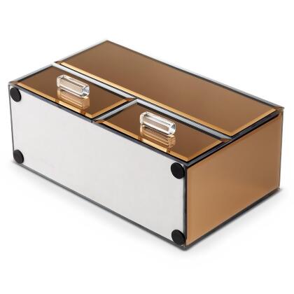 OnDisplay Olivia 2 Drawer Tiered Mirrored Glass Makeup/Jewelry Organizer alternate image