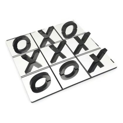 OnDisplay 3D Luxe Acrylic Mirrored Effect Tic Tac Toe Set - Half Letter Mirror 3D Visual Style (Black) alternate image