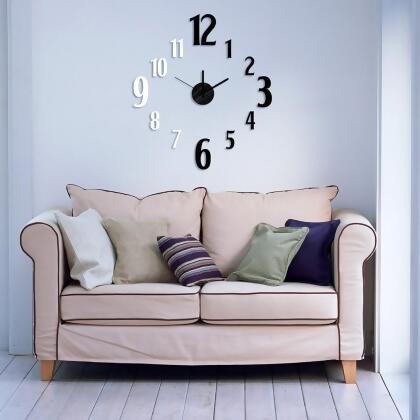 Modern Home Self Adhesive DIY 3D Wall Clock - Jackson alternate image