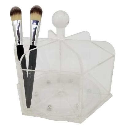 OnDisplay Dana Rotating Acrylic Cosmetic/Makeup Organizer Tray - Luxury Hand Made Crystal Clear Acrylic Spinning Vanity Organization Station alternate image