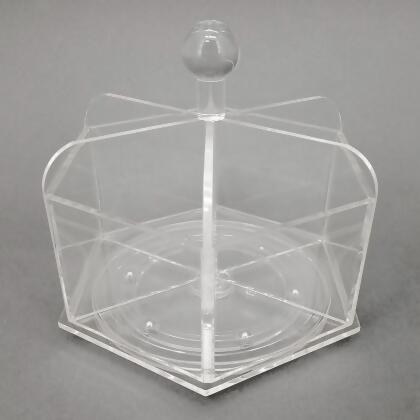 OnDisplay Dana Rotating Acrylic Cosmetic/Makeup Organizer Tray - Luxury Hand Made Crystal Clear Acrylic Spinning Vanity Organization Station alternate image