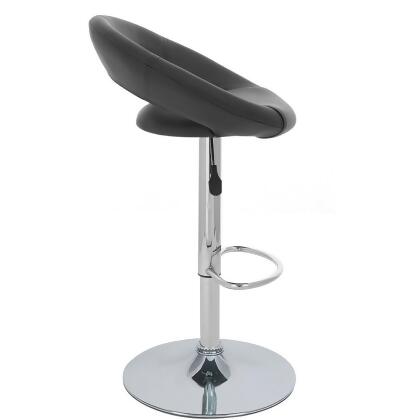 Set of 4 Modern Home Rho "Leather" Contemporary Adjustable Height Bar/Counter Stool - Chrome Base/Footrest Barstool (Black Licorice) alternate image