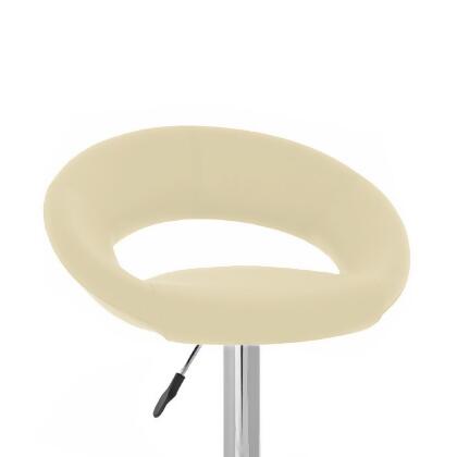 Set of 2 Modern Home Rho "Leather" Contemporary Adjustable Height Bar/Counter Stool - Chrome Base/Footrest Barstool (Toffee) alternate image