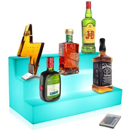 OnDisplay Luxe Wireless Rechargeable LED Lighted Bar Stage Display - Expandable Glowing Liquor Bottle Shelf - Light Show Display for Bar or Man Cave alternate image