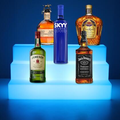 OnDisplay Luxe Wireless Rechargeable LED Lighted Bar Stage Display - Expandable Glowing Liquor Bottle Shelf - Light Show Display for Bar or Man Cave alternate image