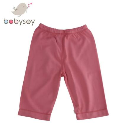 美國Babysoy 時尚百搭彈性長褲 126-玫瑰紅 , 3-6M 