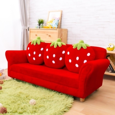 AS-紅色草莓三人椅-120x50x48cm 