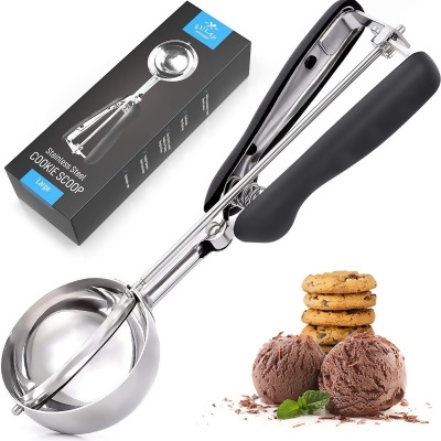 Zulay Kitchen Cookie Dough Scooper & Ice Cream Scoop With Trigger Release For Round Uniform Portions (6.4 tbsp) 