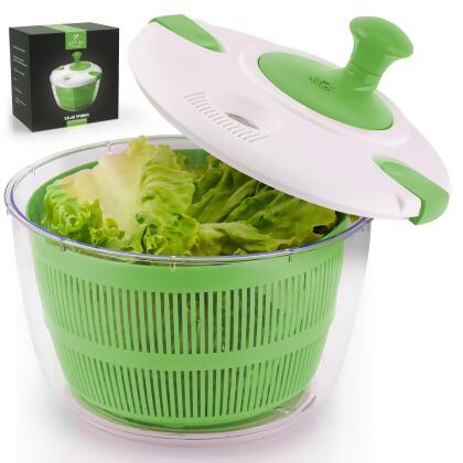Salad Spinner, Large Capacity 5L Salad Bowl Spinner, Quick and Easy  Vegetable Spinner with Secure Lid Lock, Fuit Spinning Colander with Rotary  Handle