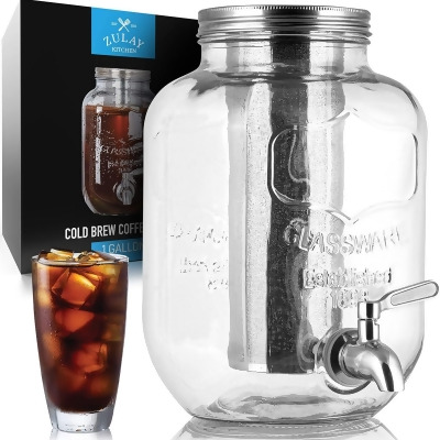 Zulay Kitchen Cold Brew Coffee Maker with Shock - Resistant Glass Carafe Stainless Steel Mesh Filter 