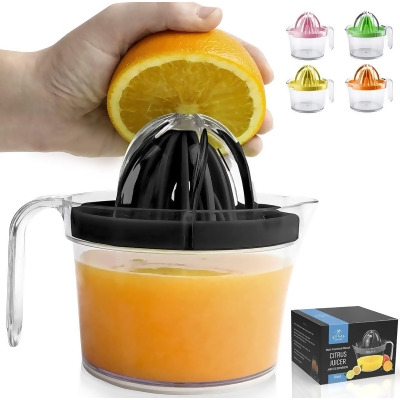 Zulay Kitchen Lemon Citrus Juicer Squeezer Hand Press Built-in 17oz Measuring Cup, Strainer, Egg Separator, & Large Reamer Adaptor 