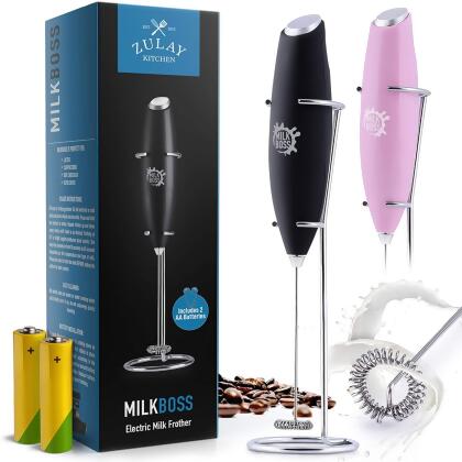 Zulay Kitchen Hot Chocolate Machine Hot & Cold Foam Maker 4-in-1 Milk  Frother Stainless Steel