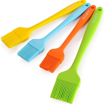 Zulay Kitchen Pastry Brush (Set of 4) - Assorted Heat Resistant Silicone Basting Brush Ideal For BBQ, Marinating, or Spreading Butter & Oil 