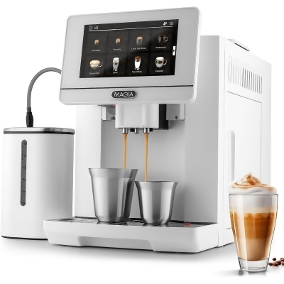Zulay Kitchen Magia Super Automatic Coffee Espresso Machine Espresso Coffee Maker 1800ml - White 